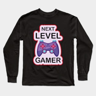 Next Level Gamer Joystick Controller  Design for kids and Gamers Long Sleeve T-Shirt